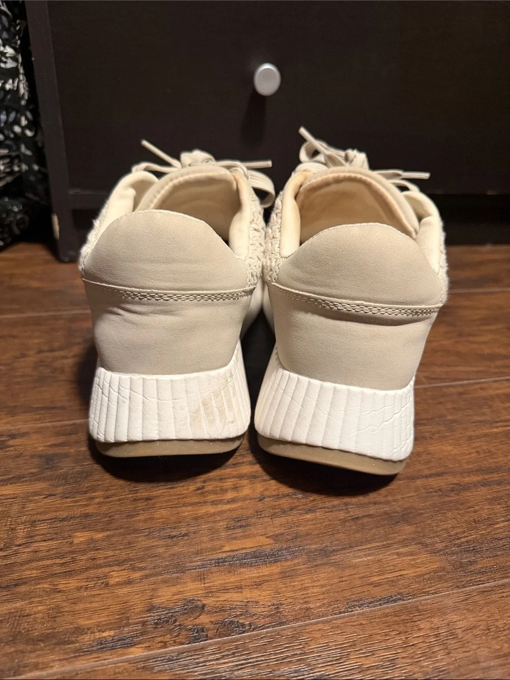 Dolce Vita Beige Woven Platform Sneaker